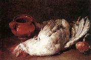 CERUTI, Giacomo Still-Life with Hen, Onion and Pot oil on canvas
